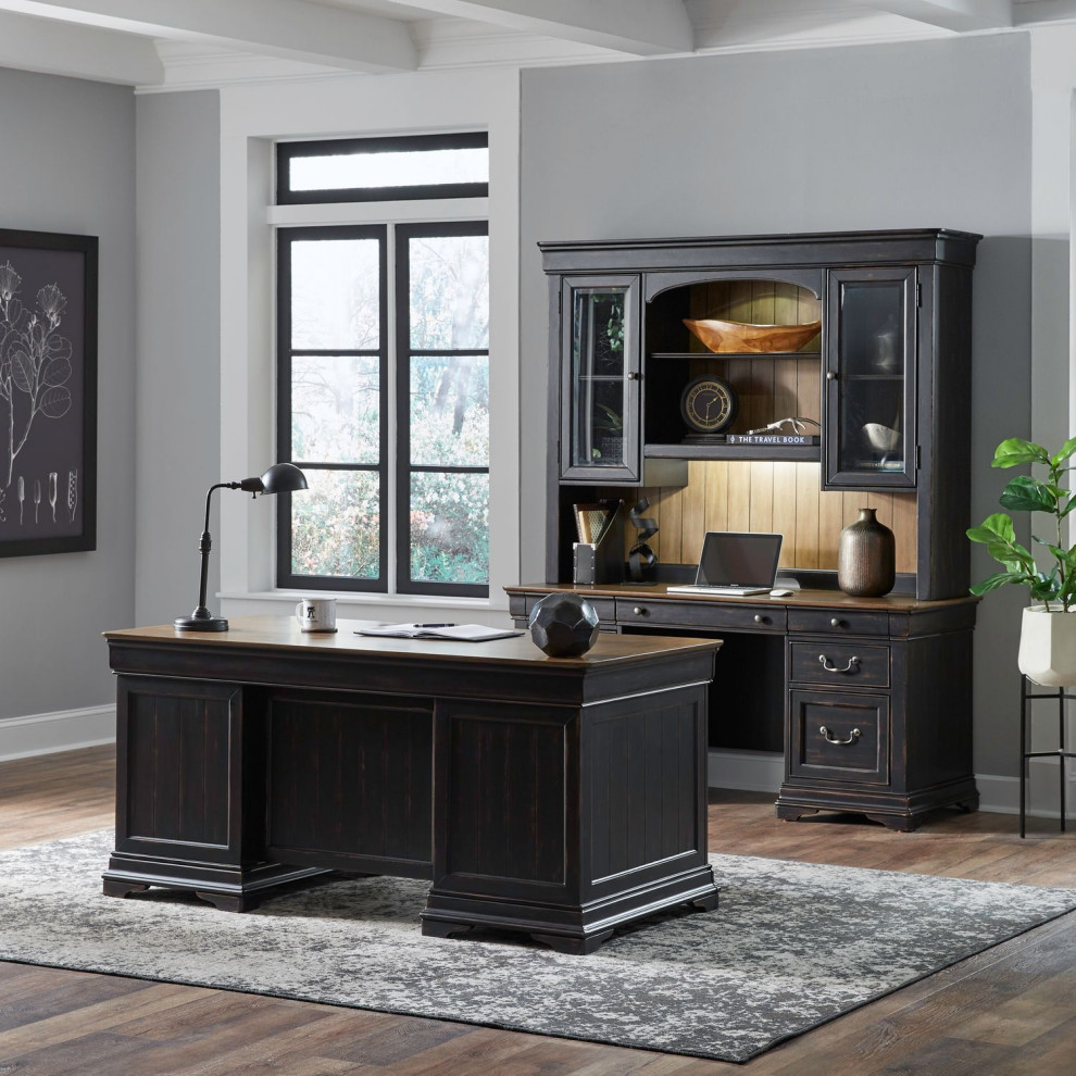 Nyiana 5 Piece Jr Executive Desk Set Rustic Desks And Hutches by