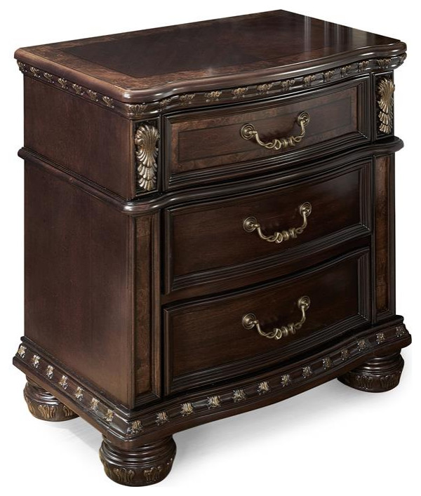 Steve Silver Monte Carlo Rich Cocoa Chocolate 3-drawer Wood Nightstand