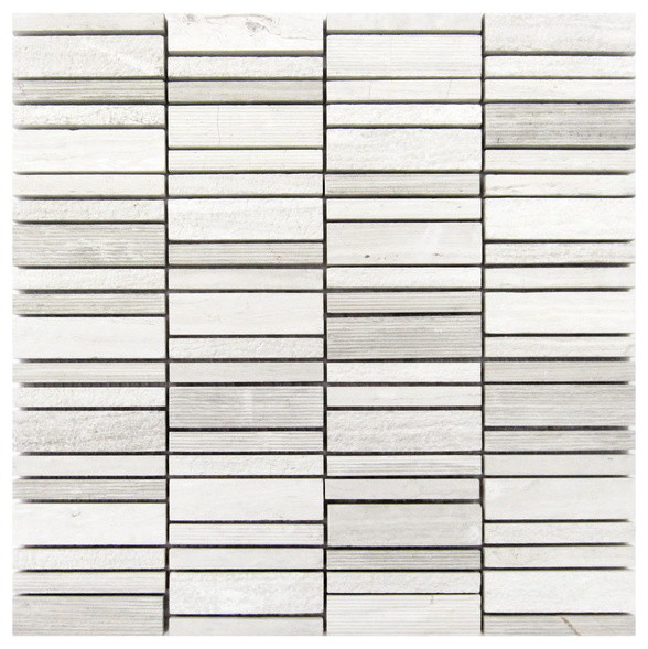 Oak Hammered Mosaic Tile, White, 10 Sq. ft., 12"x12"