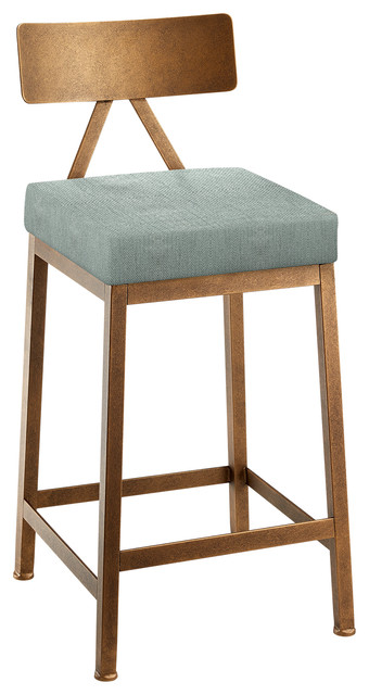 Lyon 26" Counter Height Barstool, Performance Fabric, Copper Bisque