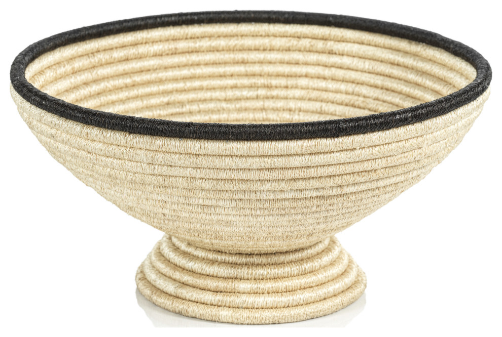 Matera 15" Diameter Coiled Abaca Footed Bowl