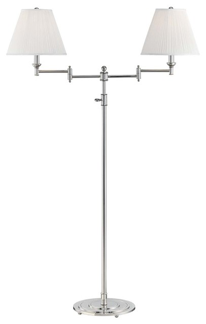 Signature No 1 2 Light Floor Lamp With Off White Silk Shade