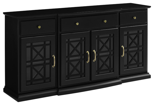 Landon 60" Tiered Fretwork Sideboard - Transitional - Buffets And