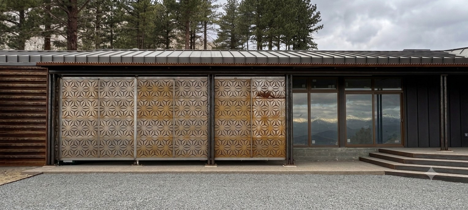 Storm shutters closed