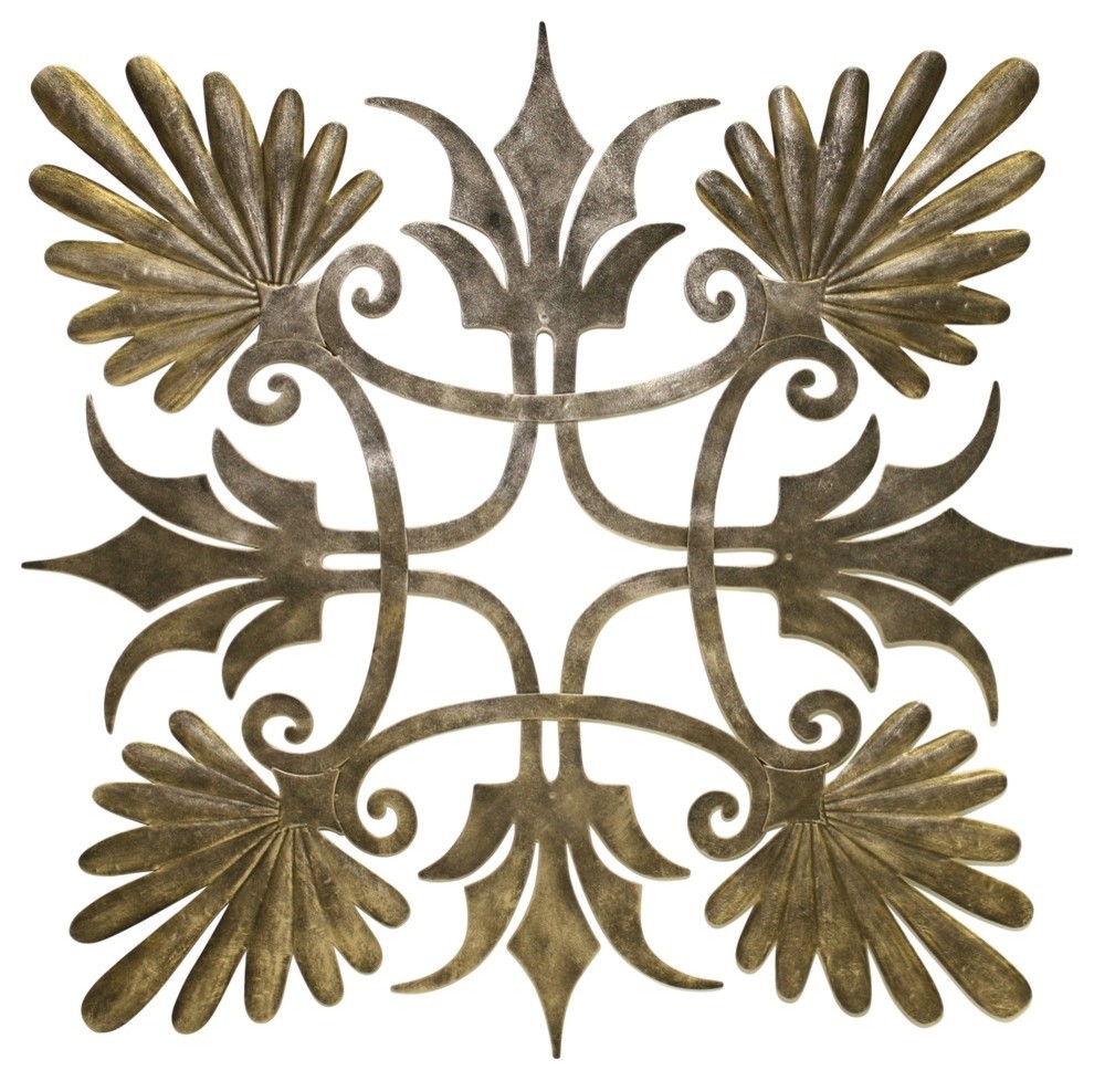 Square Gold Iron Decorative Ceiling/Wall Medallion Traditional