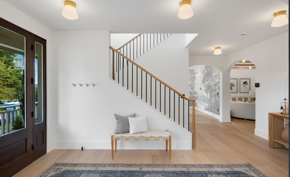 Inspiration for a transitional entryway remodel in Seattle