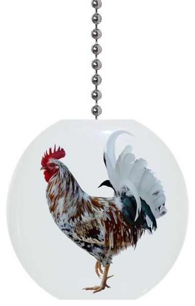 Multi Colored Rooster Ceiling Fan Pull Farmhouse Ceiling Fan