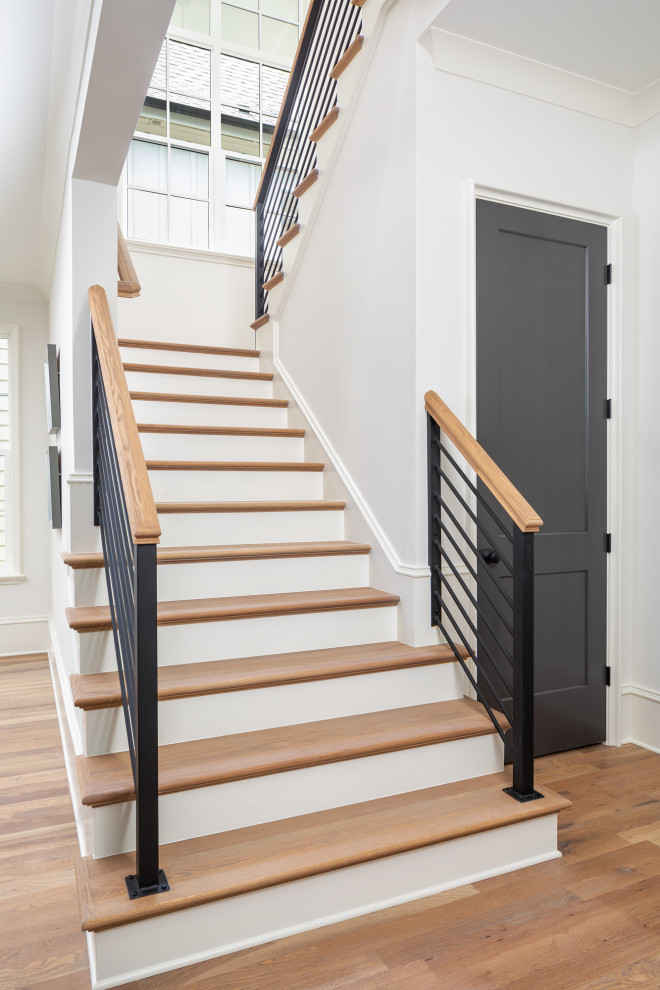 This is an example of a transitional staircase in Charlotte.