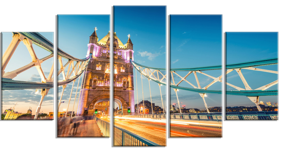 "Beautiful View of Tower Bridge London" Metal Wall Art, 60"x32
