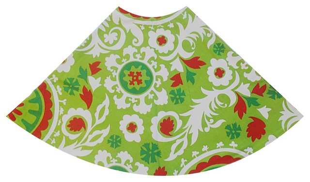 Holiday Red Green Suzani Global Holiday Tree Skirt Contemporary Christmas Tree Skirts Holiday Red Green Suzani Global Holiday Tree Skirt Contemporary Christmas Tree Skirts