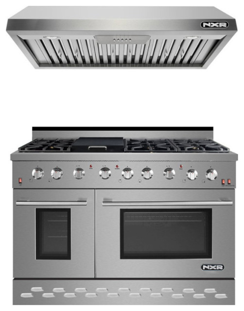 NXR 48" Propane Gas Range & Under Hood Bundle SC4811LP EH4819 Contemporary Gas