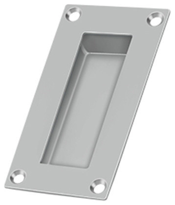 FP155U32D Flush Pull, Rect., Stainless Steel, 4"x2"x7/16", Satin Stainless Steel
