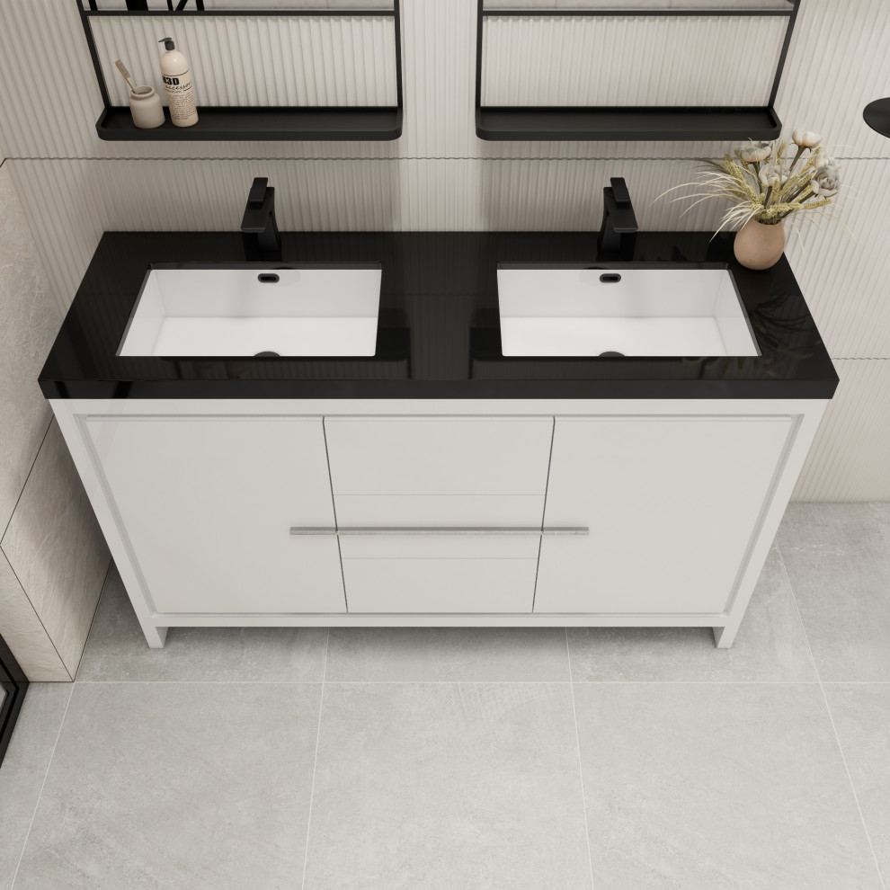 Dory 60" Double Sink FreeStanding Bath Vanity With Sink - Modern ...