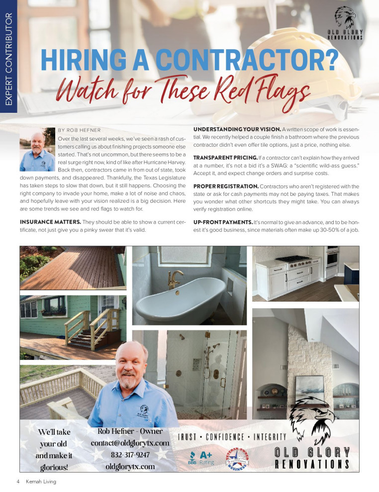 article about bad contractor habits