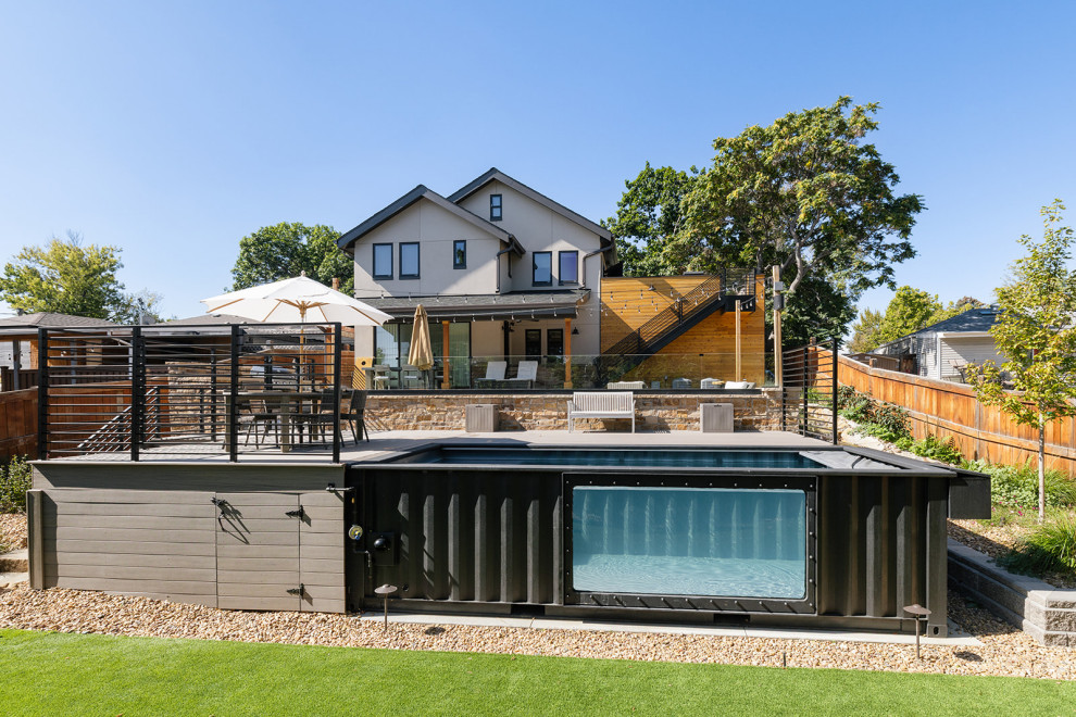Transitional pool photo in Denver