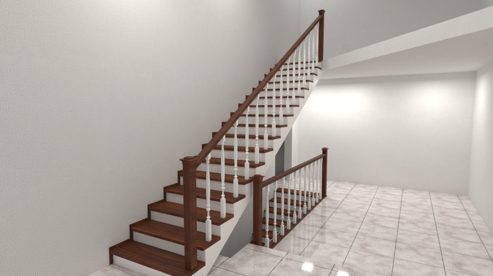 Прямая деревянная лестница