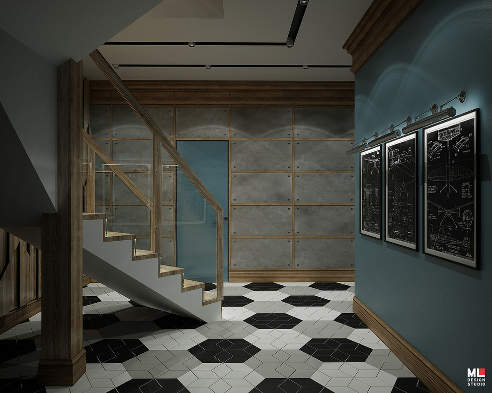 Интерьер трехэтажного дома. Цокольный этаж.