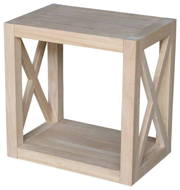 Hampton Solid Wood Unfinished Narrow End Table Transitional Side Hampton Solid Wood Unfinished Narrow End Table
