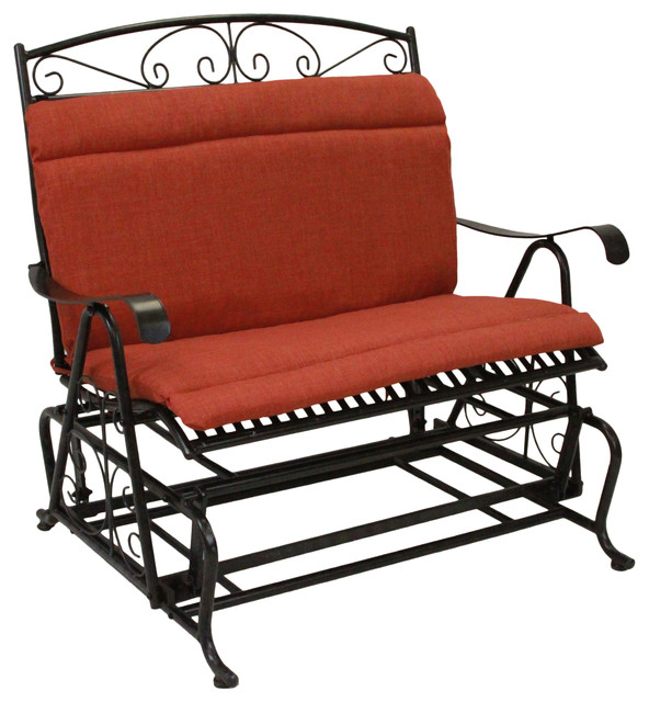 Oudoor Loveseat Glider Cushion, 1 Piece Seat and Back, Cinnamon