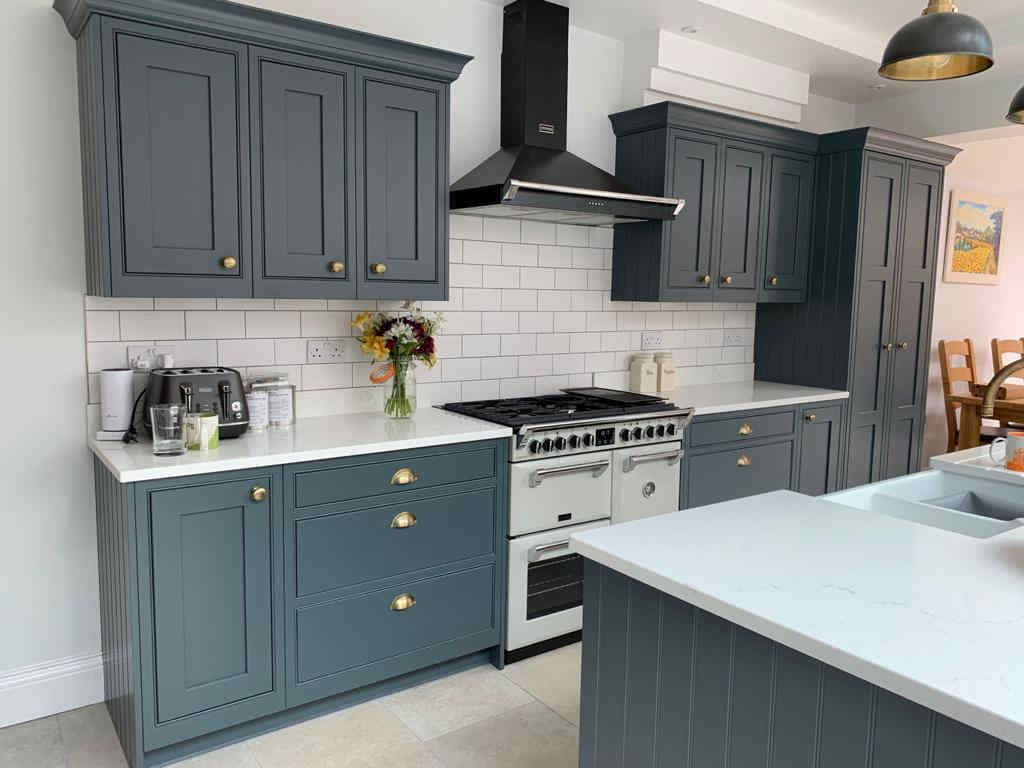 Blue (Old Navy) Burbidge with Grey (Gravel) In-frame Fridge Freezer.