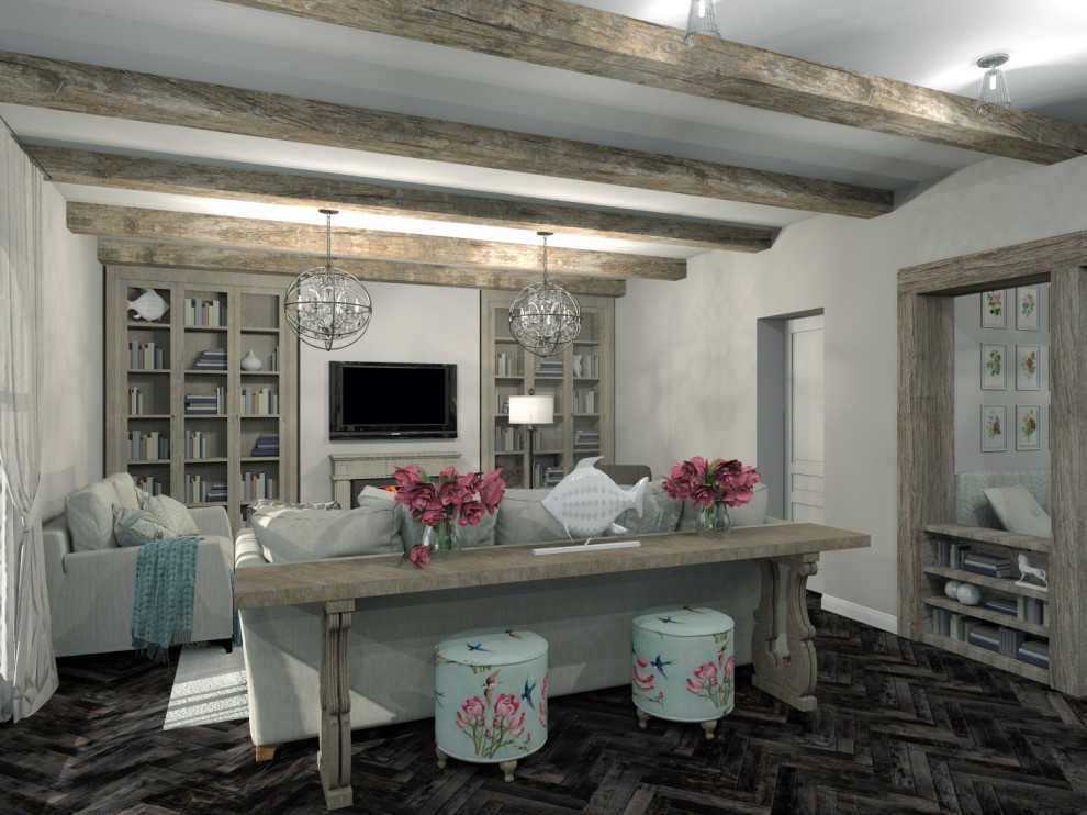 Кухня-гостиная в стиле Кантри