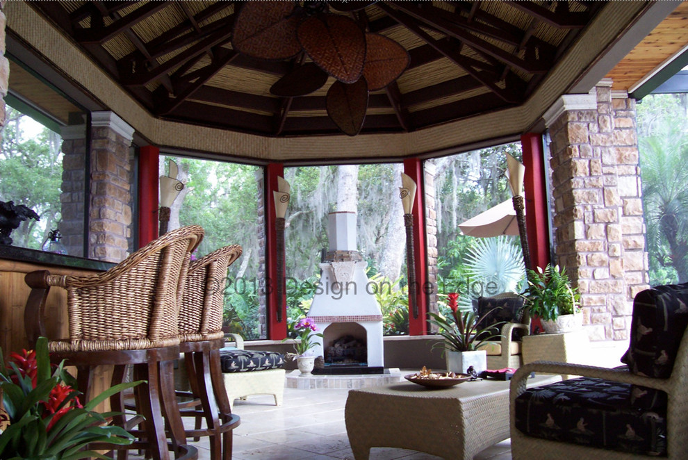 Inspiration for a tropical verandah in Orlando.