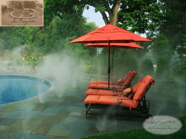 Homemade Outdoor Misting System Ftempo Pool Patio Fog Mist System Traditional New York By