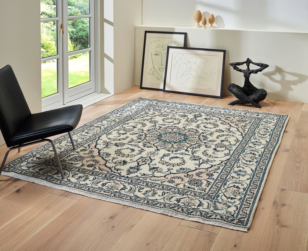 Small minimalist light wood floor and brown floor entryway photo in Phoenix with white walls and a glass front door