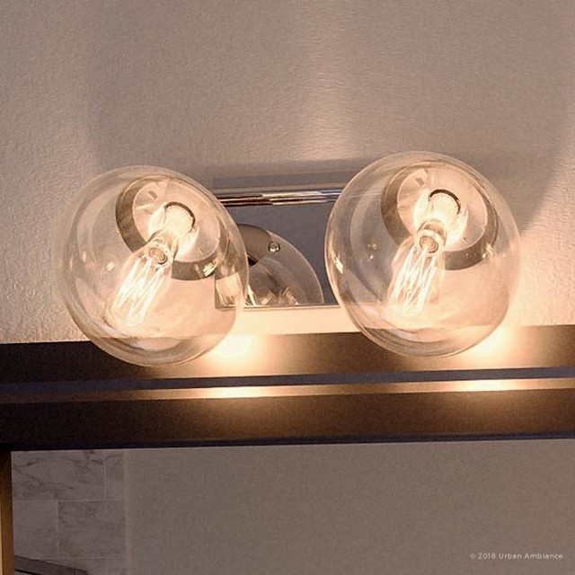 Luxury Modern Bath Vanity Light, Costa Mesa Series, Polished Chrome