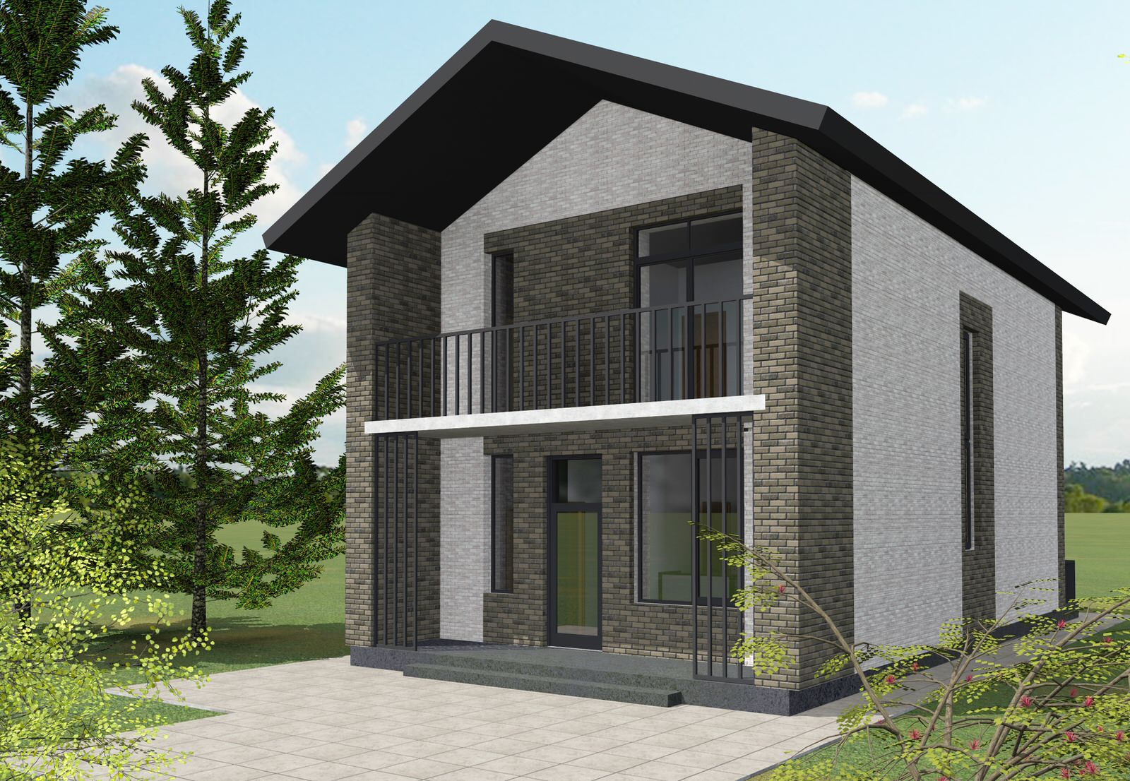 Проект дома с фасадом из кирпича