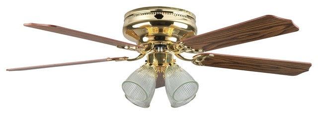 52 Montego Bay Deluxe Ceiling Fan W 4lt Kit Polished Brass
