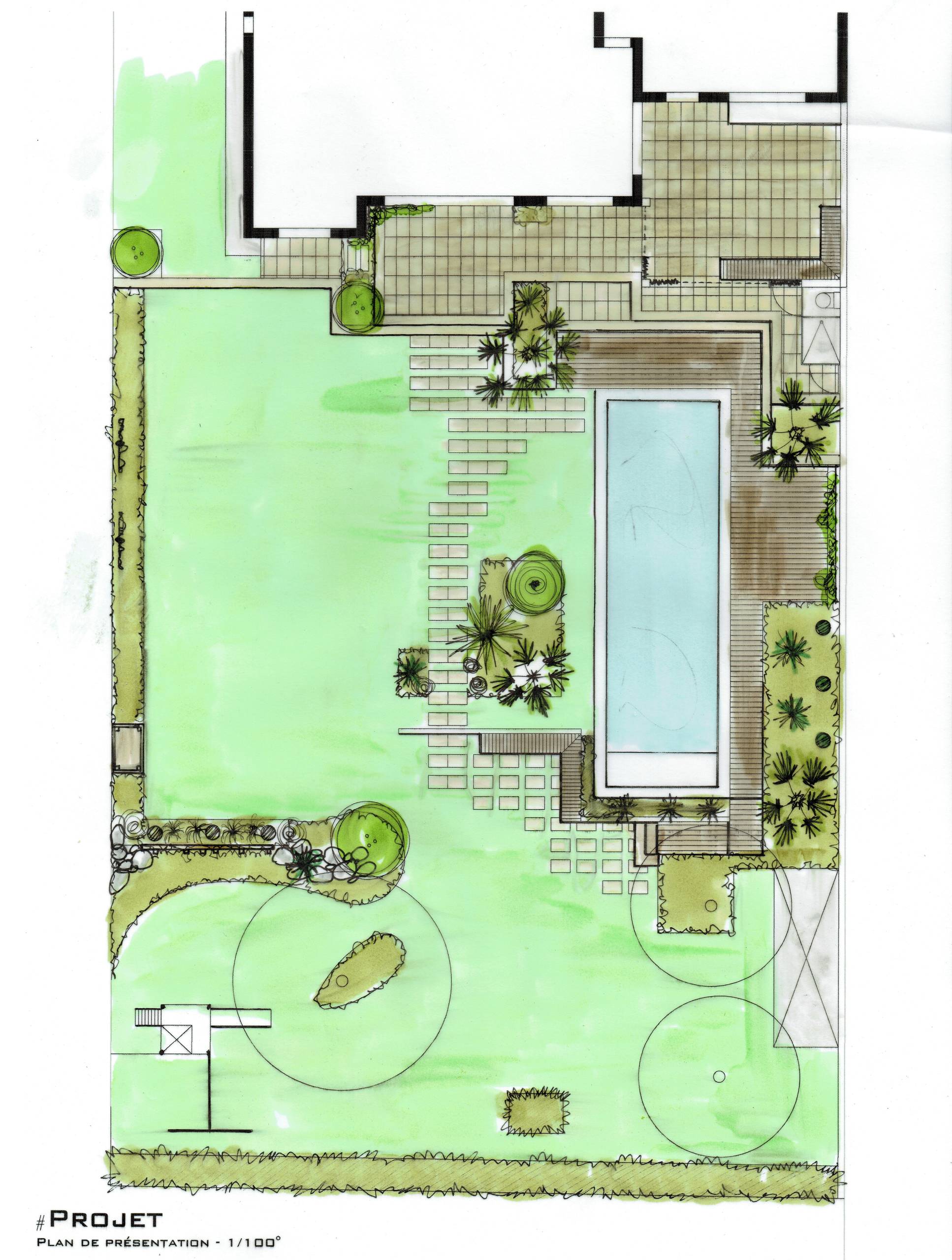 Vue en plan du projet de la partie arrière