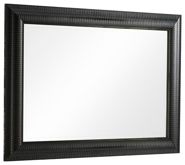 Contemporary Rectangular Wall Mirror Black 75x105 Cm