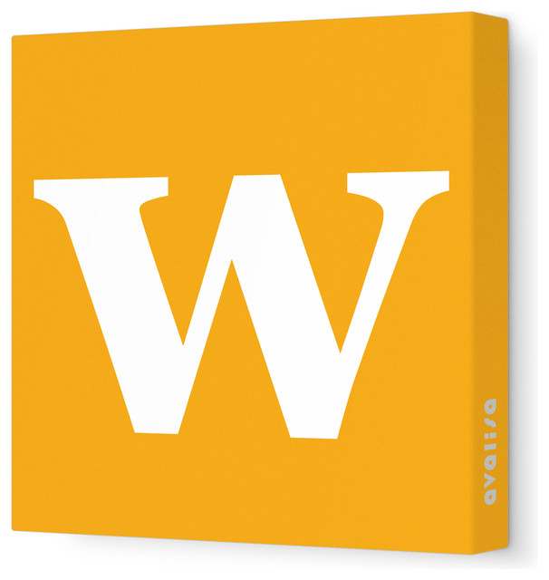 Letter - Lower Case 'w' Stretched Wall Art, 18" x 18", Orange