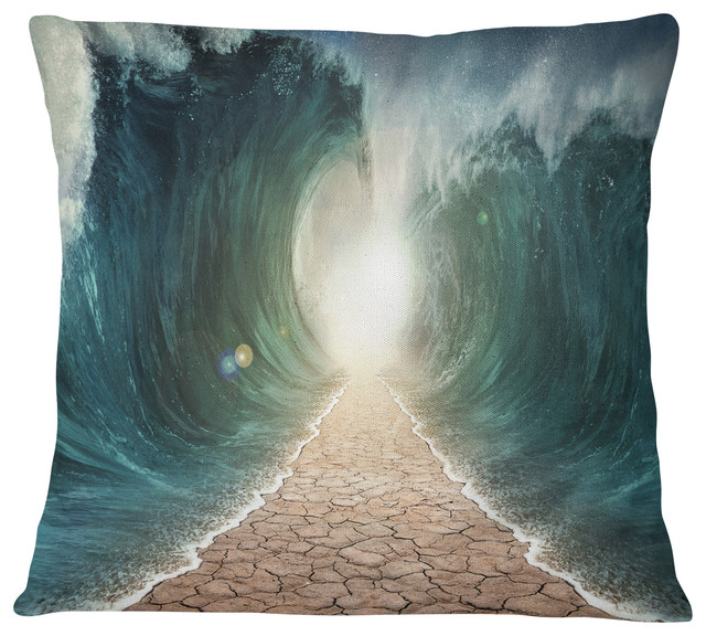 Pathway Through The Parted Seas Seashore Throw Pillow Beach