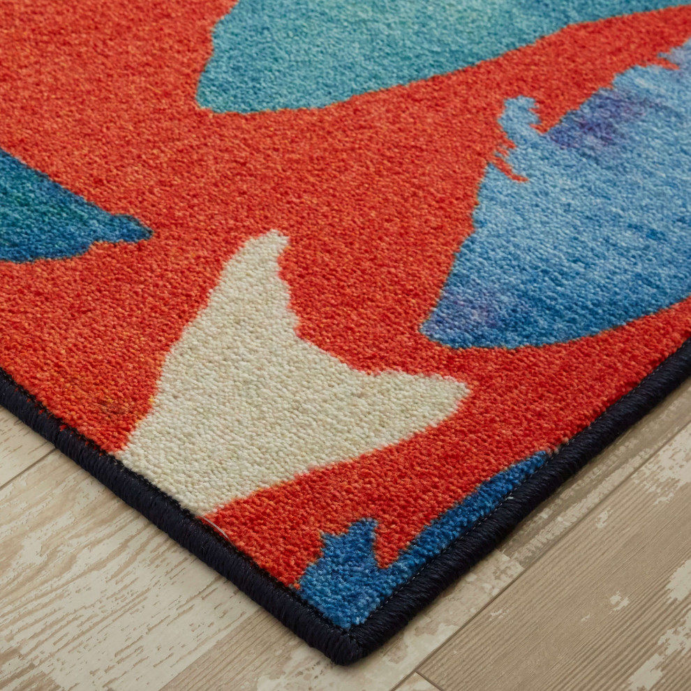 Mohawk Home Coastal Catch Red 5' x 8' Area Rug, 8' x 10' Beach Style