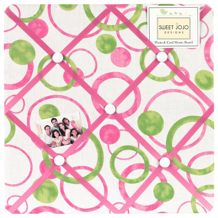 Pink Circles Fabric Memo Board