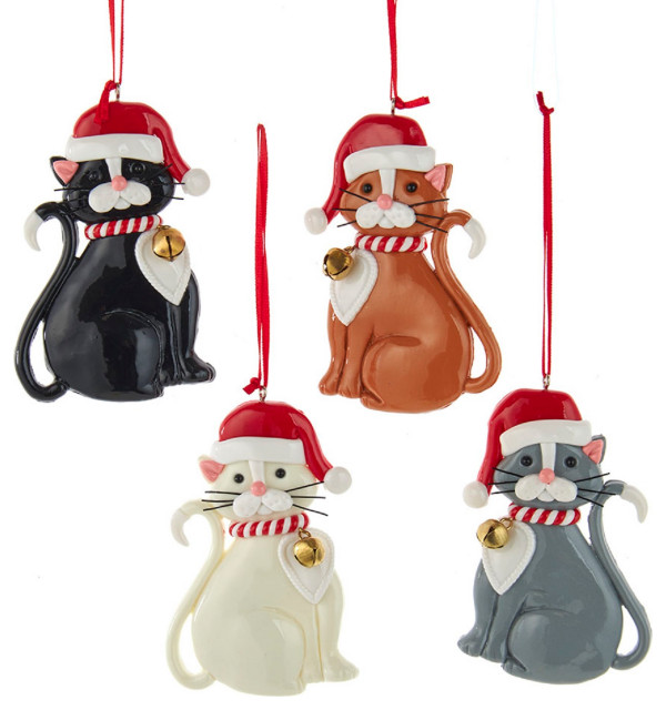 Christmas Kitty Cats with Jingle Bell Collar Christmas Holiday Ornament