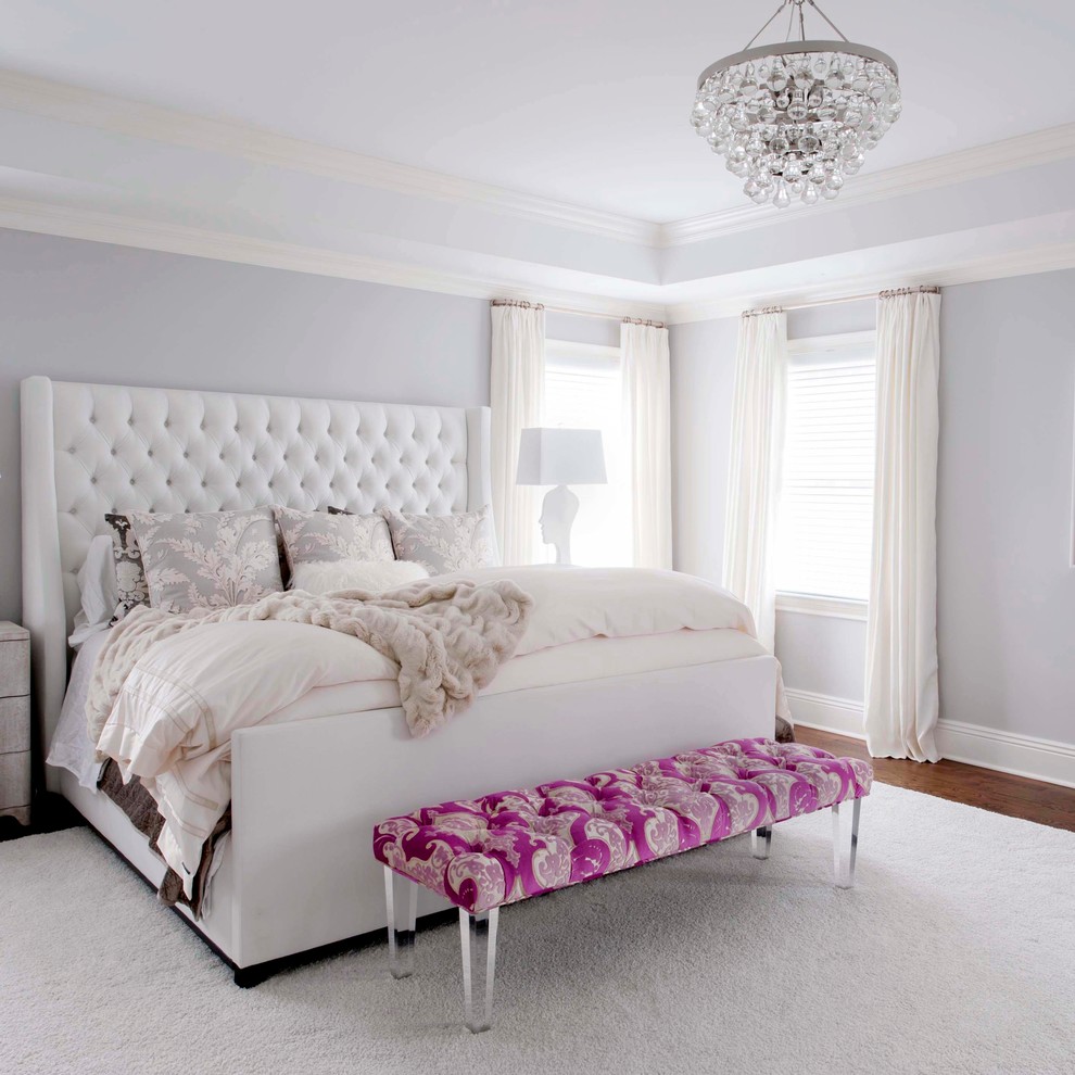 Transitional bedroom in New York.