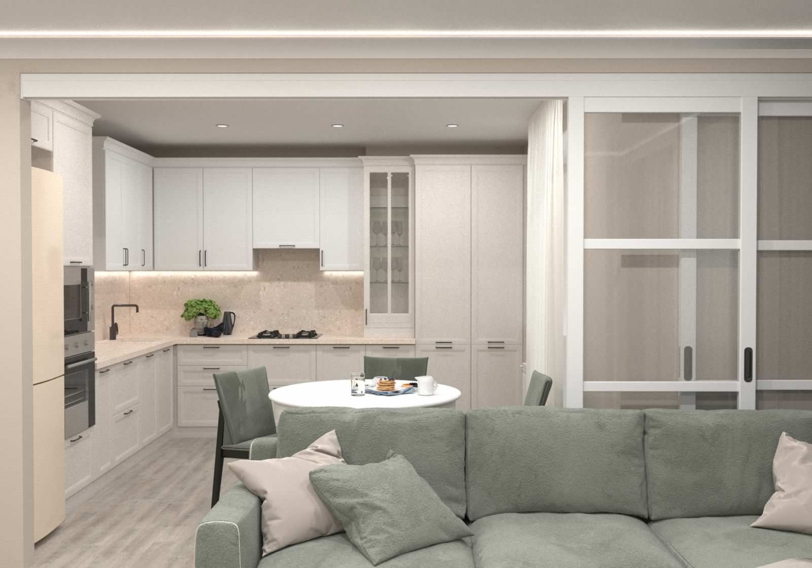 Квартира для любителей лаванды и мяты.