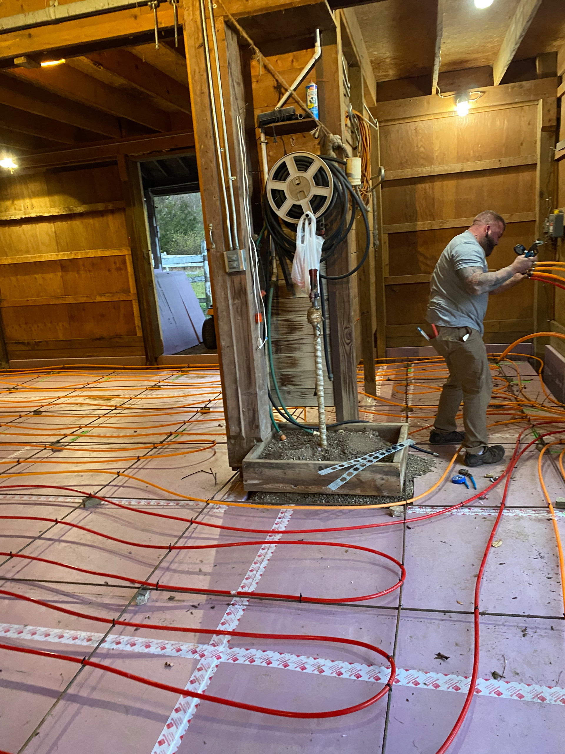 White Lake Radiant Floor Concrete for Barn