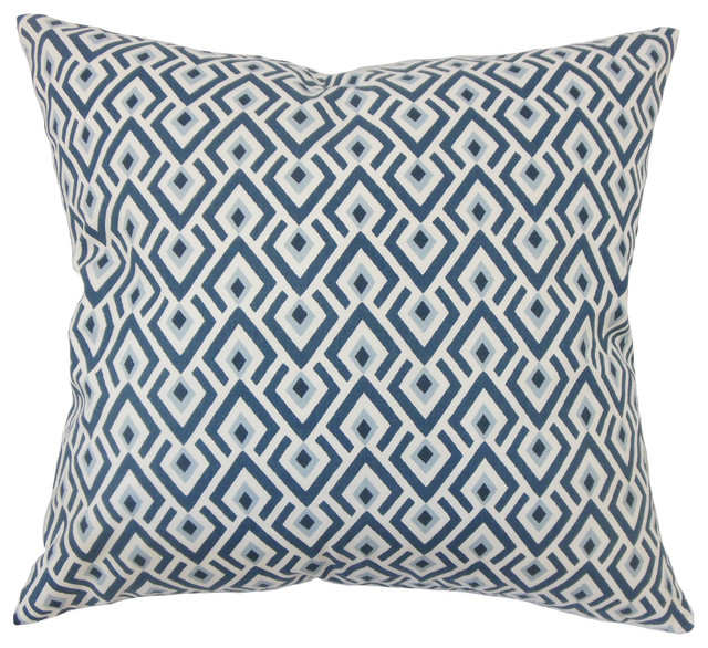 Abhinav Geometric Bedding Sham Navy Queen 20 X30