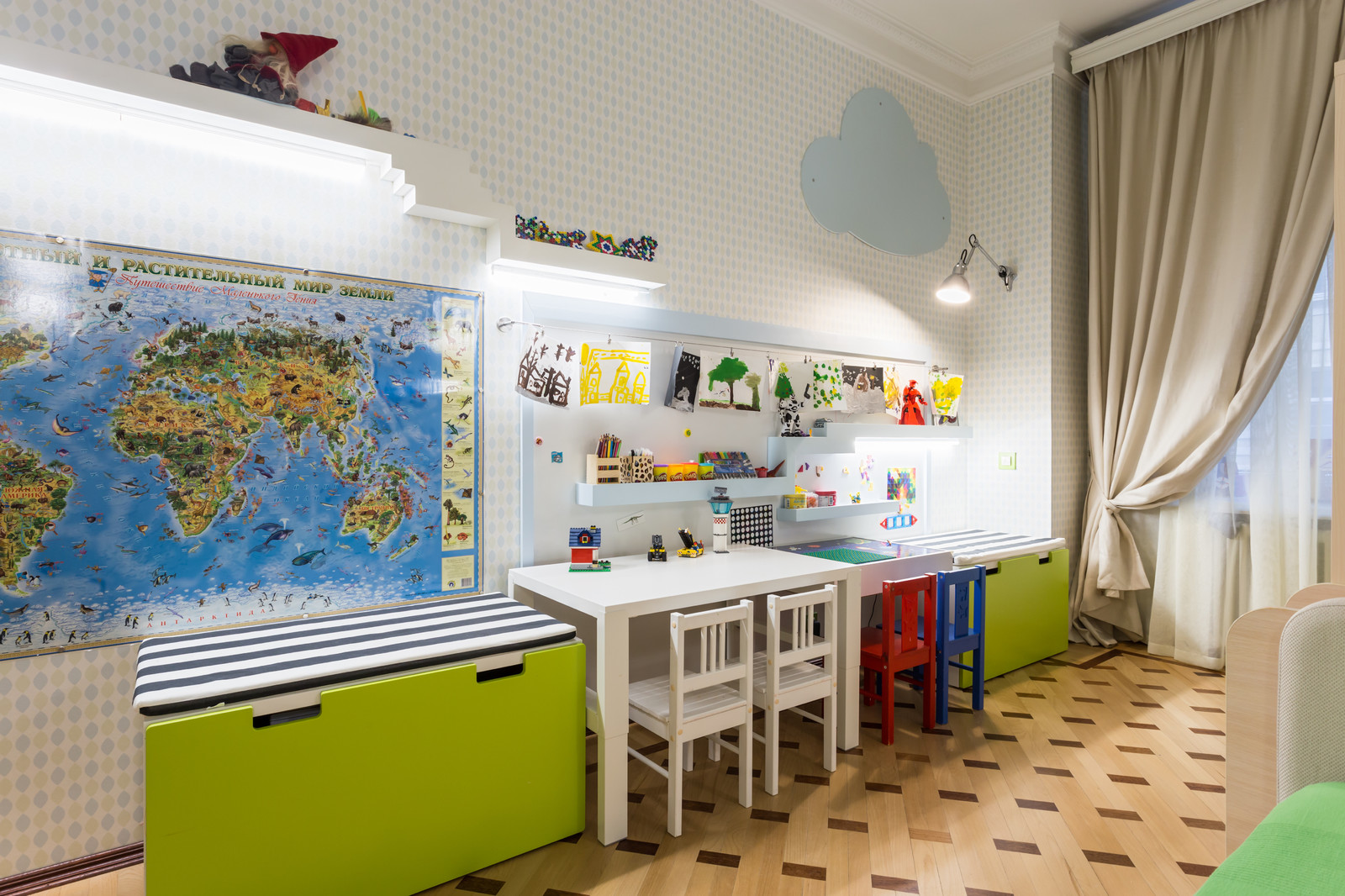 Зелёная детская комната