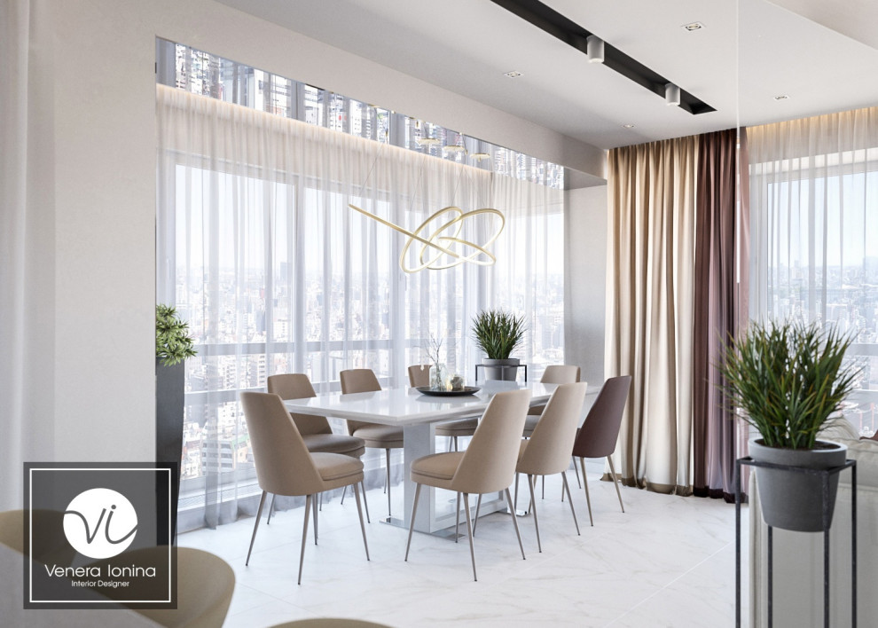 Дизайн гостиная-кухня