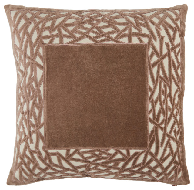 Jaipur Living Birch Trellis Throw Pillow, Brown/Cream, Down Fill