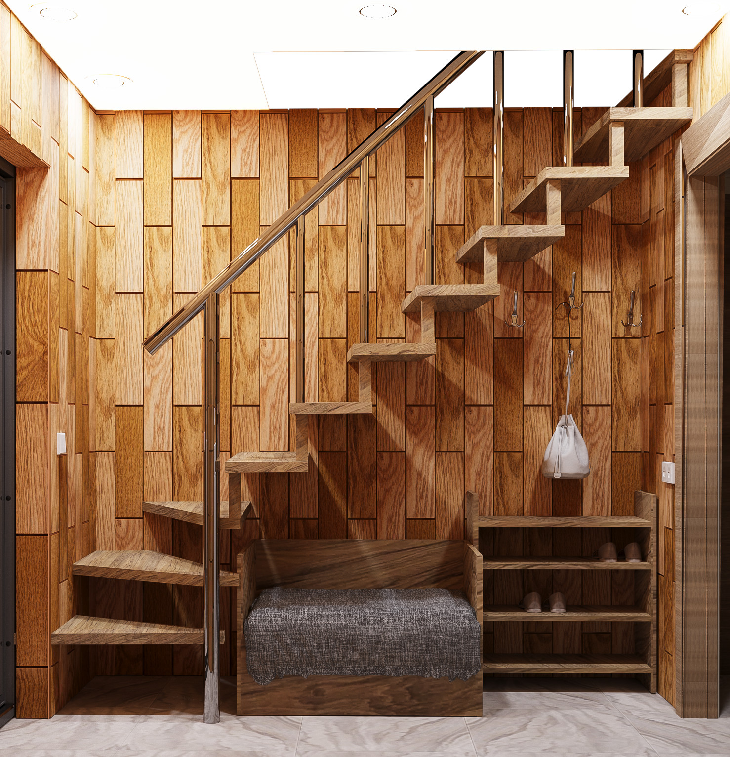 учебный проект. 1-й этаж частного дома для проживания 2 человек и собаки.