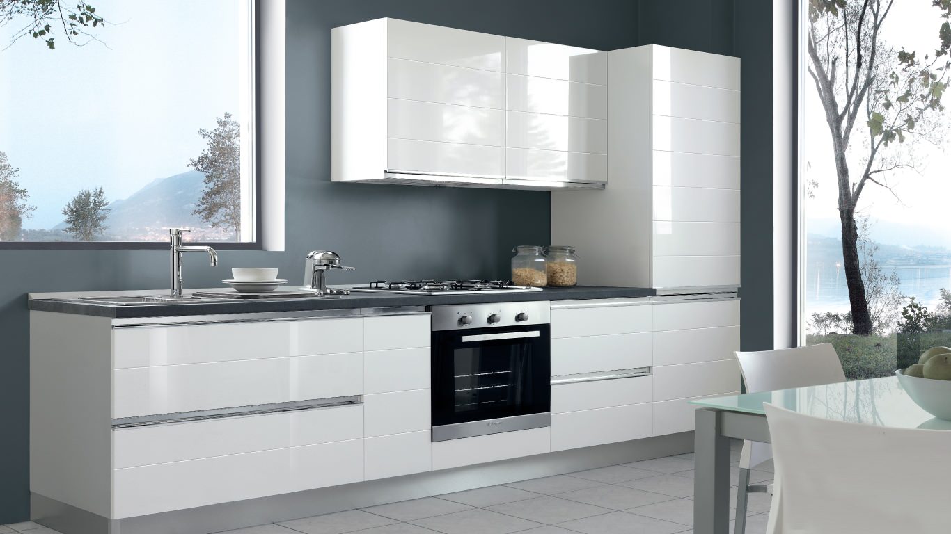 Кухня S75, модель Vania, отделка глянцевый полимер