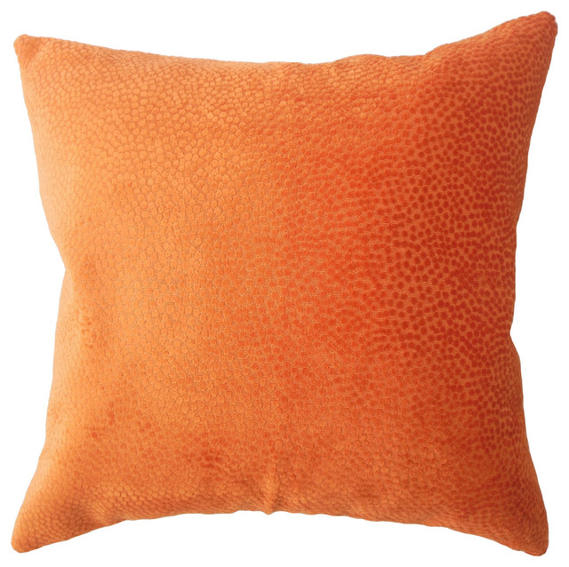 Haines Solid Down Filled Throw Pillow Orange Contemporary Haines Solid Down Filled Throw Pillow Orange