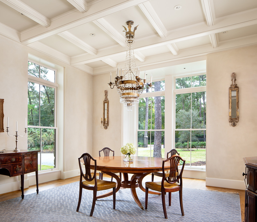 Inspiration for a traditional dining room in Houston.