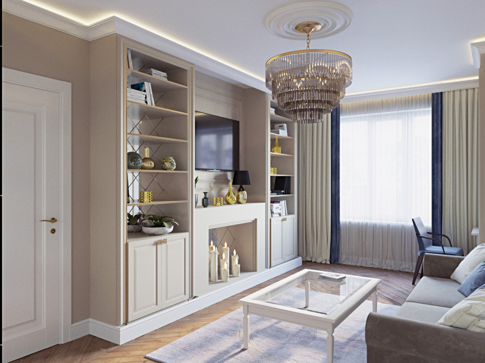 Дизайн проект 2х-комнатной квартиры в неоклассике